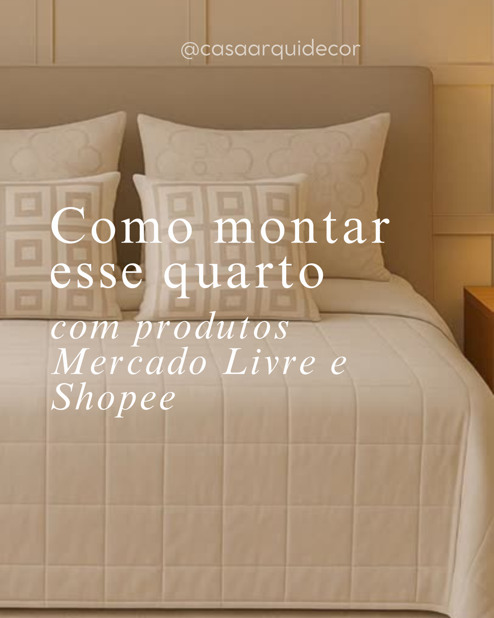 Copie o ambiente: montando uma quarto casal com  itens com Mercado Livre e Shopee