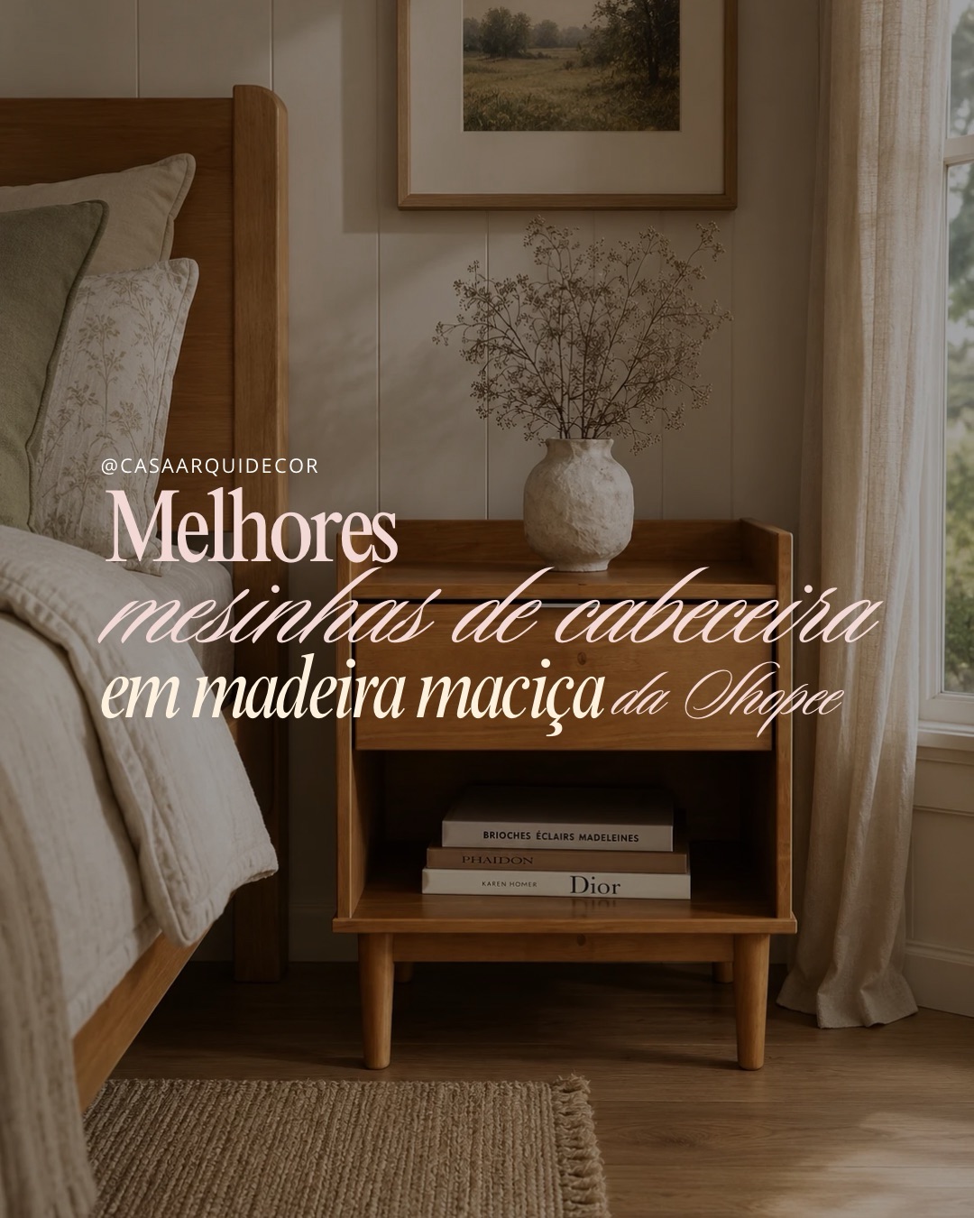 Mesas de cabeceira de madeira : 5 modelos para o quarto